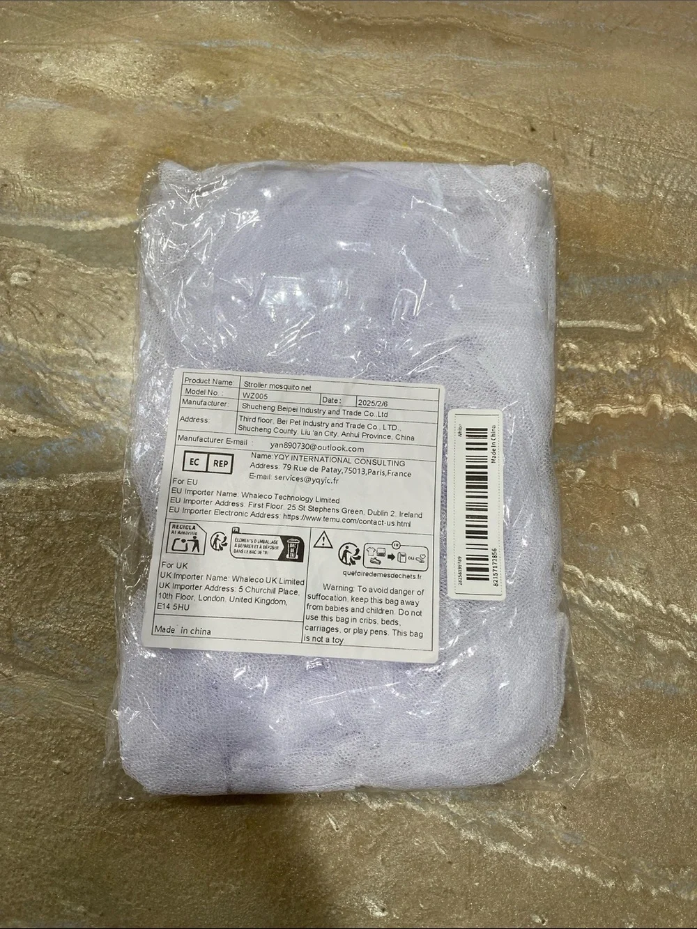 Universal White Baby Mosquito Net Cover for Strollers, Car Seats, Cribs and More